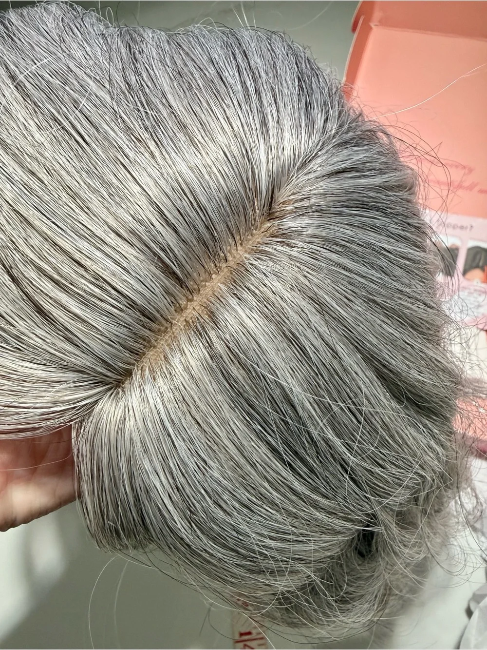 HAIR, 14” Wavy Topper, Center Part, Gray/Silver/Salt & Pepper